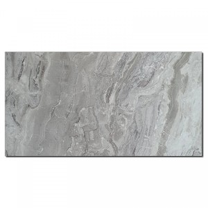 Hochglanz Wandpaneel in Marmor-Optik (Marmori-Grey), geeignet als Dusch- oder Küchenrückwand.
