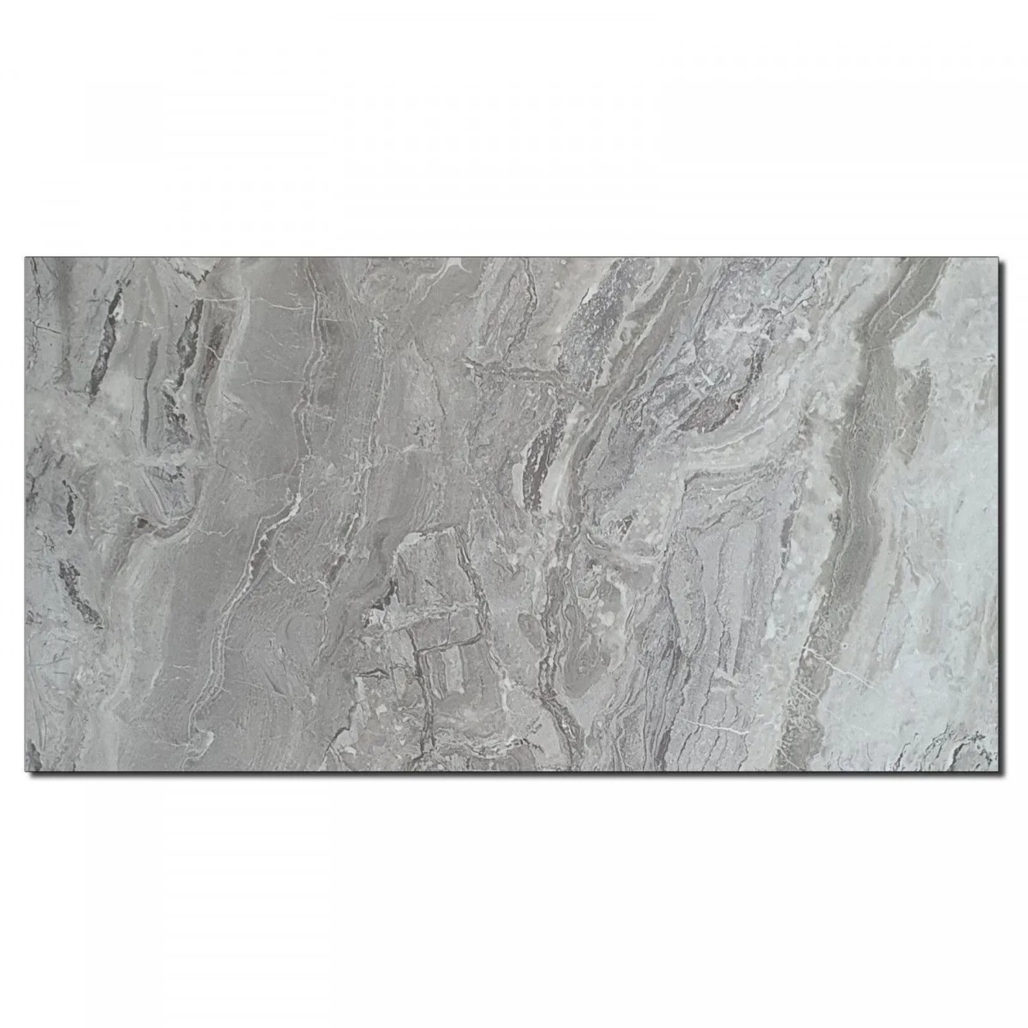 Aluverbund24 PVC Wandpaneele Duschrückwand Küchenrückwand Wandfliesen Marmori-Grey in Marmor-Optik Hochglanz 60x120cm