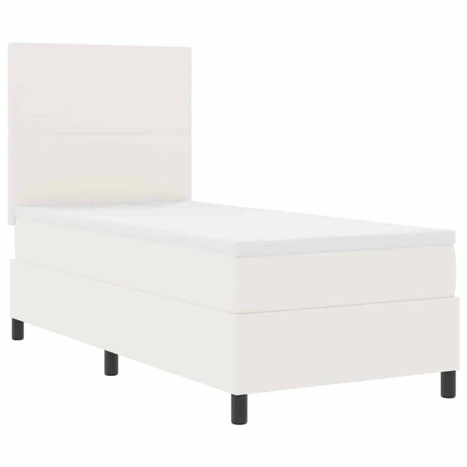 vidaXL Boxspringbett mit Kopfteil Creme und Weiß 90 x 190 cm Cordstoff 3337537