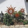 Ferrum Art Design Gartenstecker Sonne, 158 cm, Edelrost-Optik als Gartendeko.
