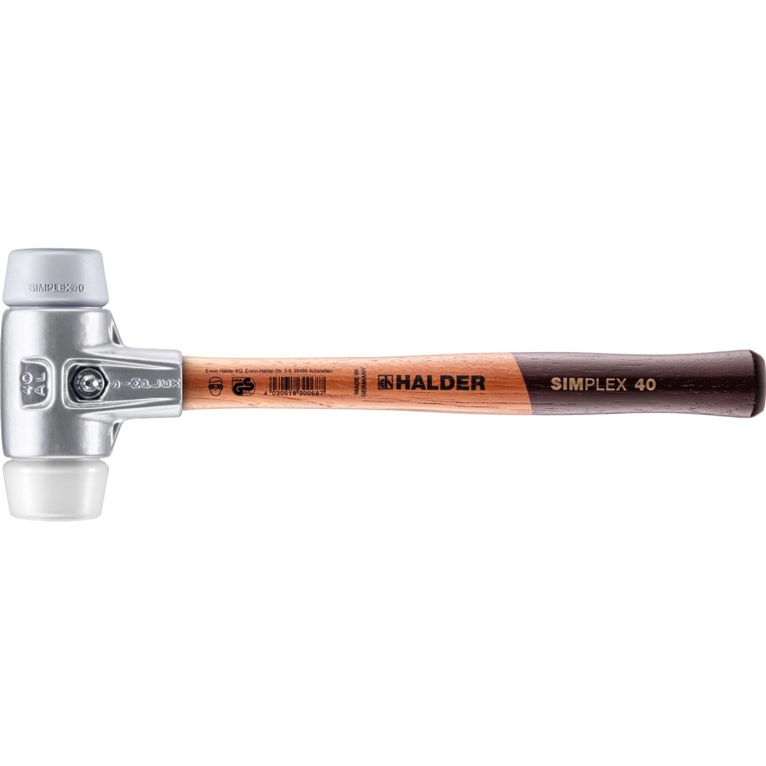 Halder Simplex Schonhammer Ø 40 mm TPE-mid Grau   Superplastik mit Aluminiu günstig online kaufen