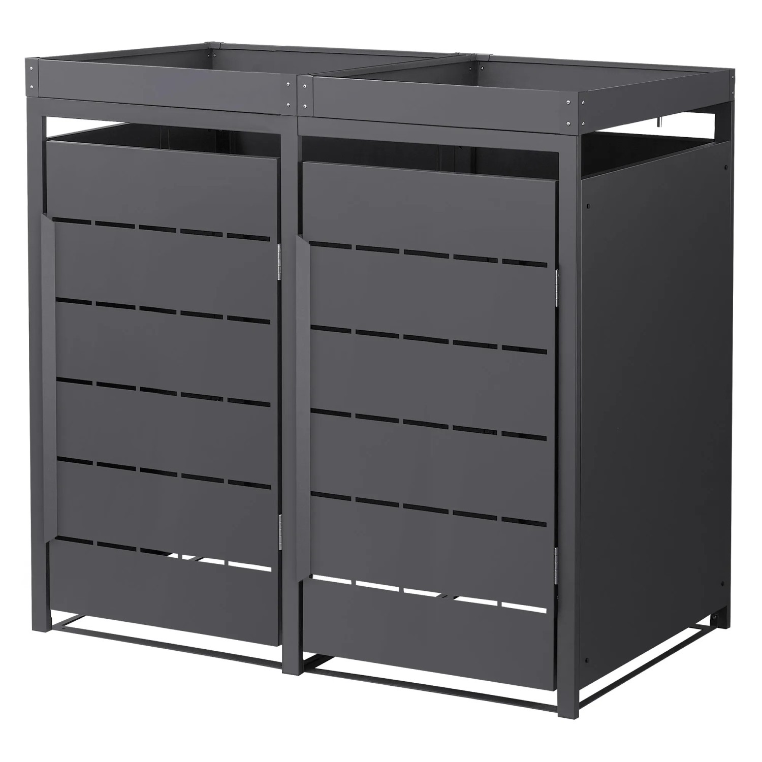 ML-Design Mülltonnenbox 2Er mit Pflanzdach 240L 132x80x120cm Anthrazit