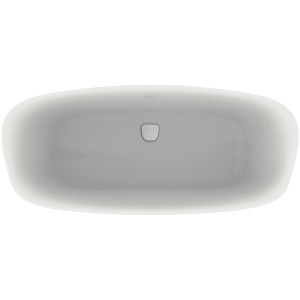 Freistehende, ovale Ideal Standard Badewanne Dea, 170x75 cm, in Schwarz Matt, von oben.