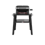 Weber Lumin Compact Elektrogrill mit Stand in Schwarz, Frontansicht.