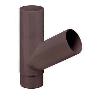 Inefa Abzweiger Fallrohr, 60 Grad, DN 75/75, dunkelbraun, für Dachentwässerung.