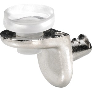 Hettich Glas-Bodenträger Sekura, vernickelt, für Glasböden, Detailansicht.