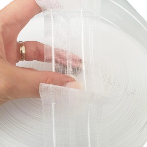 Bestgoodies Gardinenband, Faltenband 50mm, Weiß, 5m Rolle. Zubehör für Fenstervorhänge.