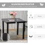 Outsunny Gartentisch für 4 Personen, quadratisch, mit Aluminiumgestell und rutschfesten Füßen.