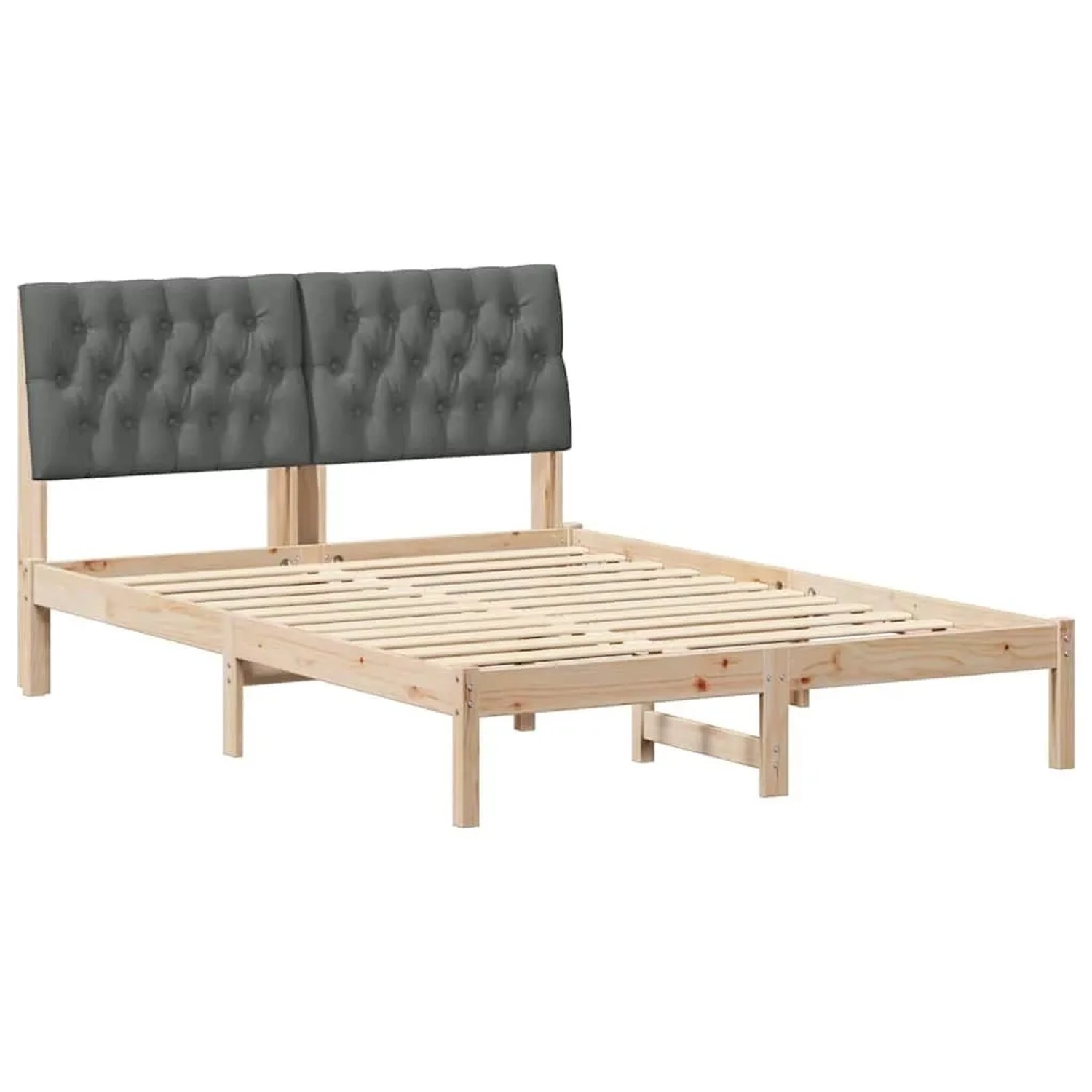 vidaXL Bettgestell mit Gepolstertem Kopfteil Braun 150 x 200 cm 3394394 günstig online kaufen