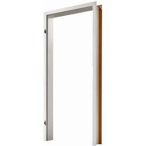 Weiße CPL Türzarge mit Rundkante, 73,5x211x9 cm, Anschlag links.