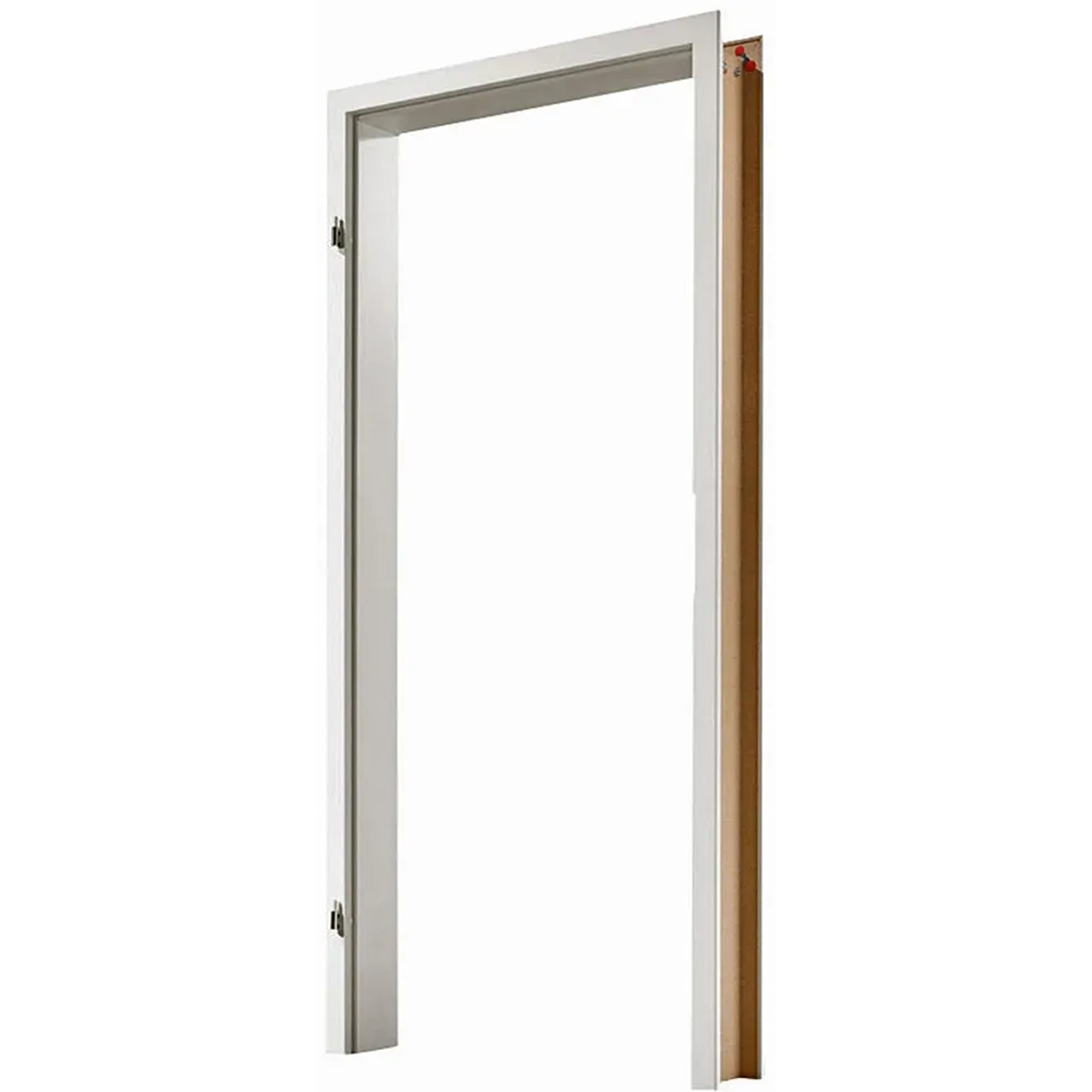 Weiße CPL Türzarge mit Rundkante, 73,5x211x9 cm, Anschlag links.