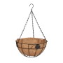 Relaxdays Blumenampel 3er Set Eisen Kokosfaser Schwarz Natur 48 cm x 31 cm 1,44 kg