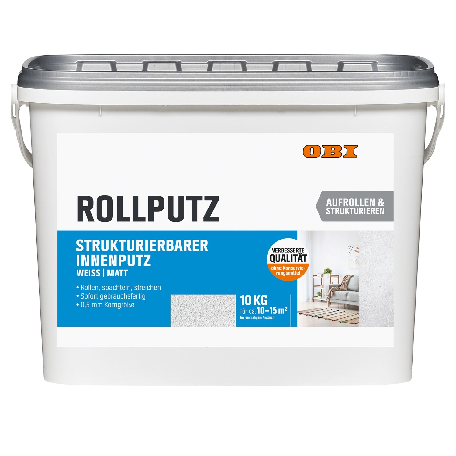 OBI Rollputz Konservierungsmittelfrei Weiß-Matt 10 l