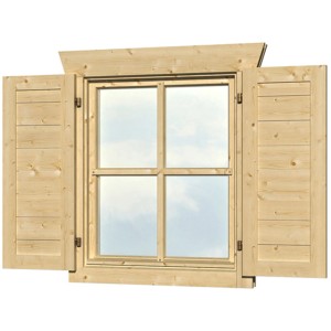 Skan Holz Fensterläden für Einzelfenster, passend für Gartenhäuser, aus nordischer Fichte.