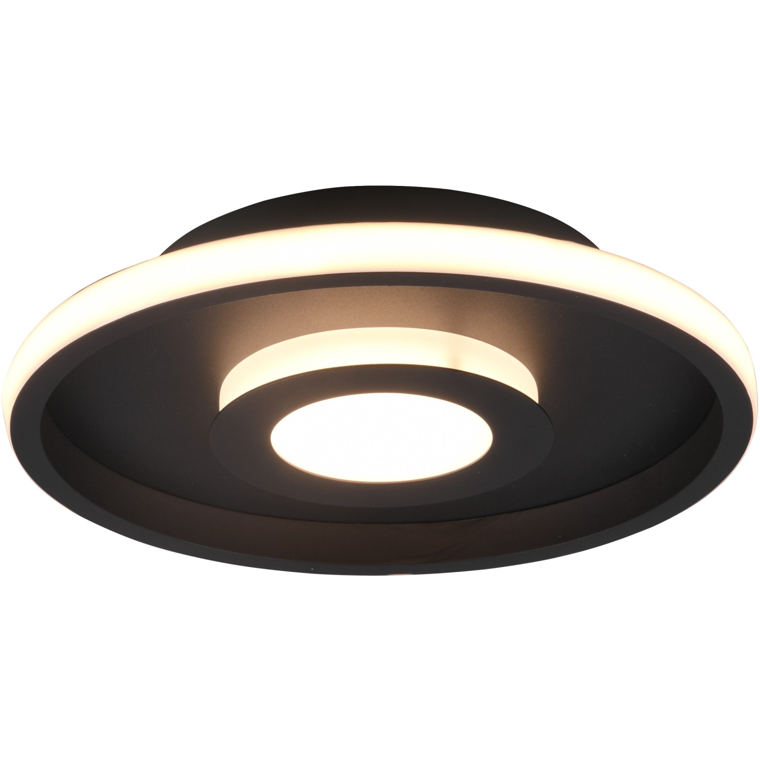 Trio LED-Deckenleuchte Ascari 68 mm x 300 mm x 300 mm Schwarz Matt günstig online kaufen