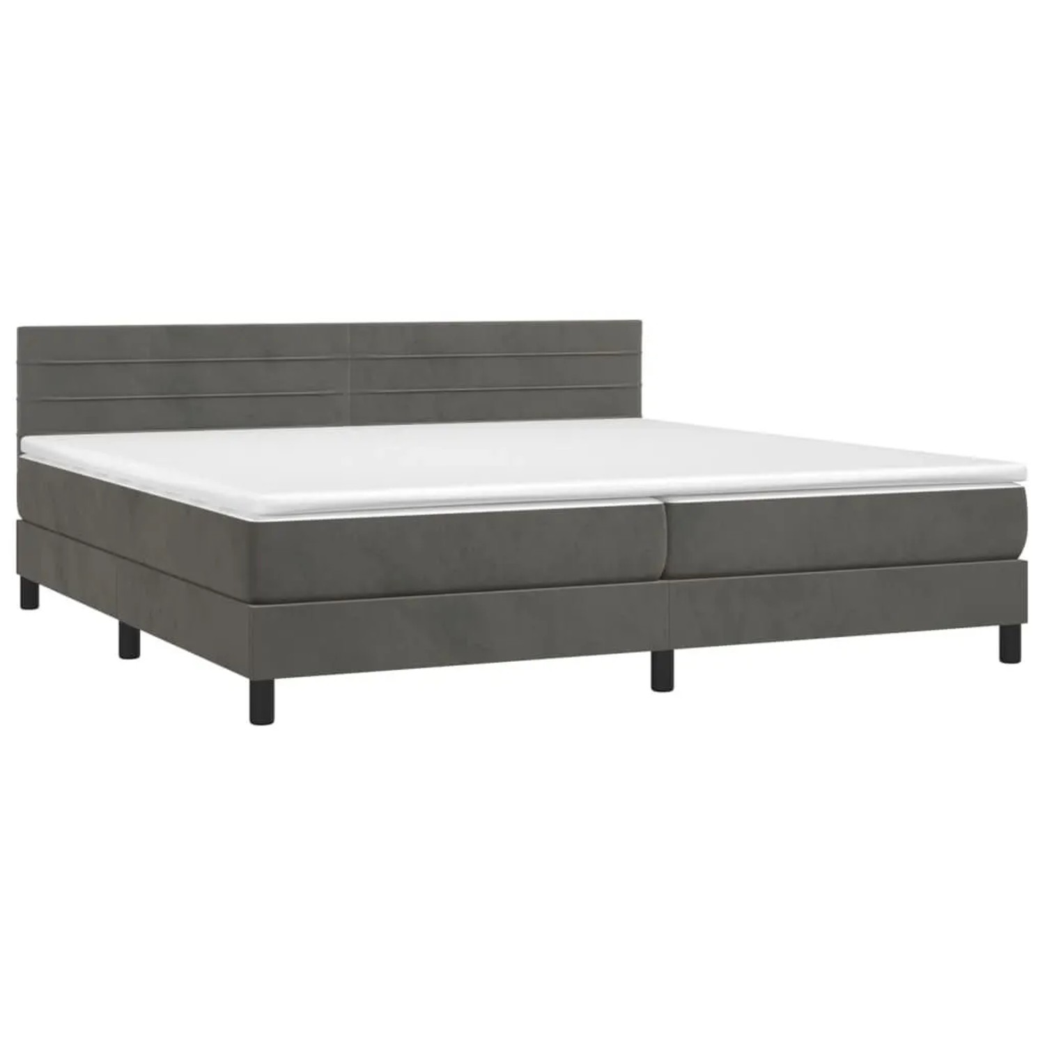 vidaXL Boxspringbett mit Matratze & LED Dunkelgrau 200x200 cm Samt 3134484 günstig online kaufen