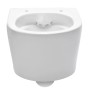 Weißes Wand-WC Becken des Swiss Aqua Technologies Sets. Hängende Toilette, ideal für Geberit Vorwandelemente.