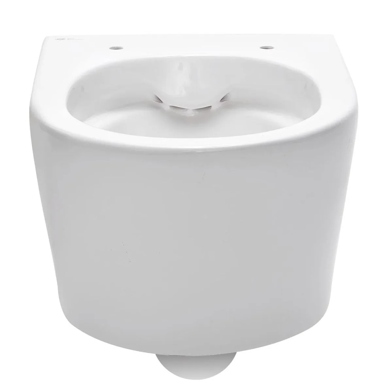 Weißes Wand-WC Becken des Swiss Aqua Technologies Sets. Hängende Toilette, ideal für Geberit Vorwandelemente.