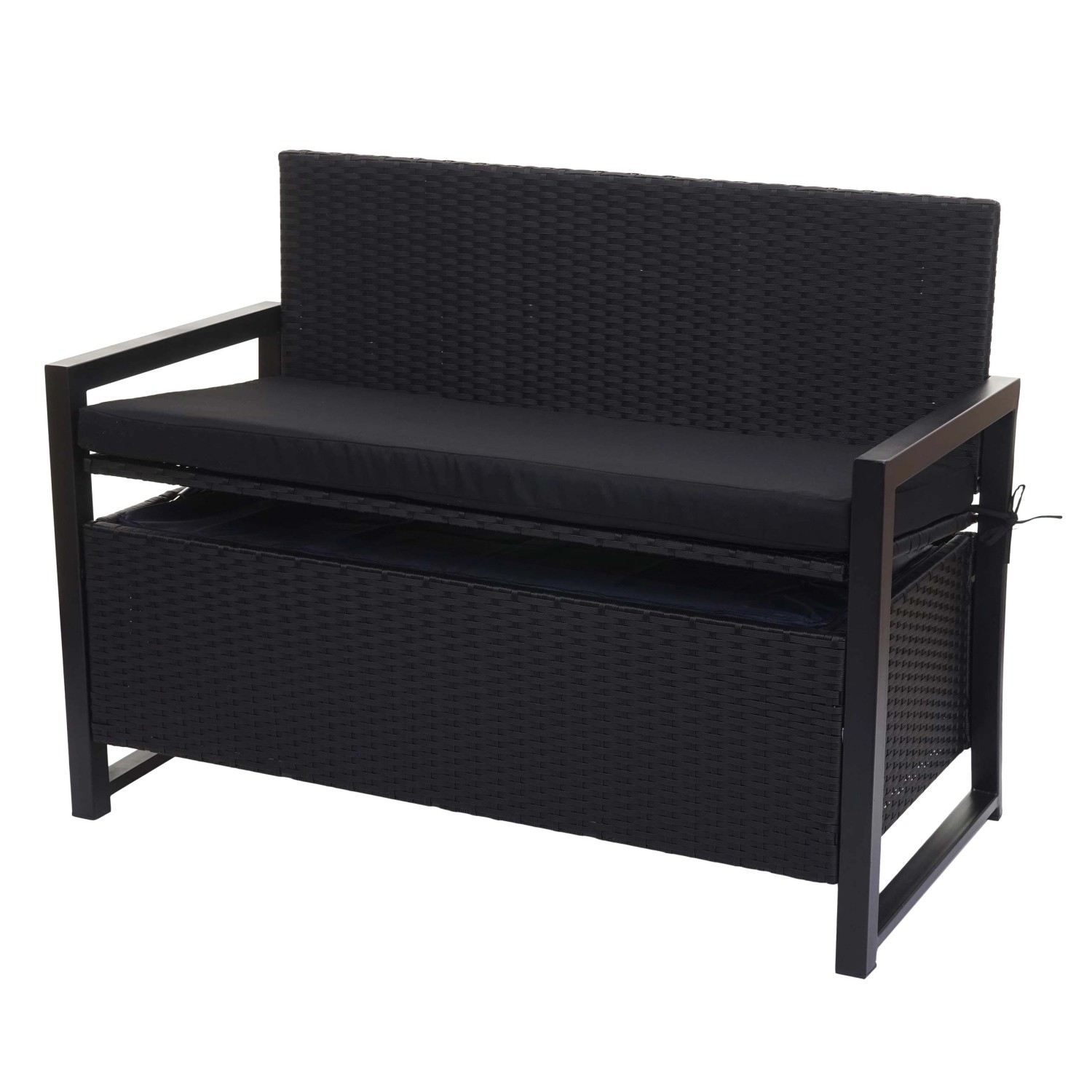MCW Poly-Rattan 2er Sitzbank F39 anthrazit Kissen Schwarz kaufen 