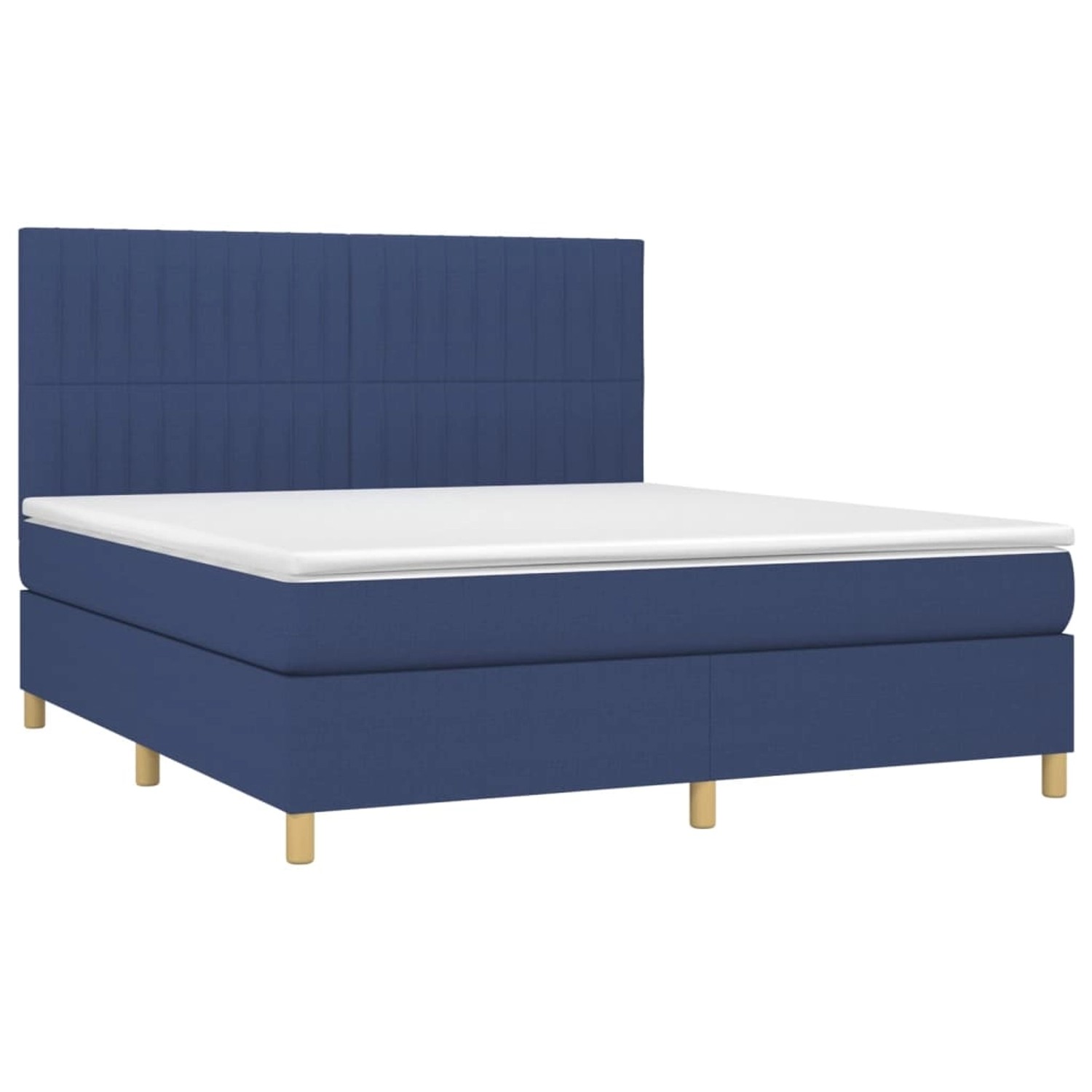 vidaXL Boxspringbett mit Matratze & LED Blau 160x200 cm Stoff 3135611 günstig online kaufen