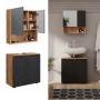 Vicco Badmöbel-Set Irma, 2-teilig: Unterschrank und Spiegelschrank in Eiche Goldkraft/Anthrazit.