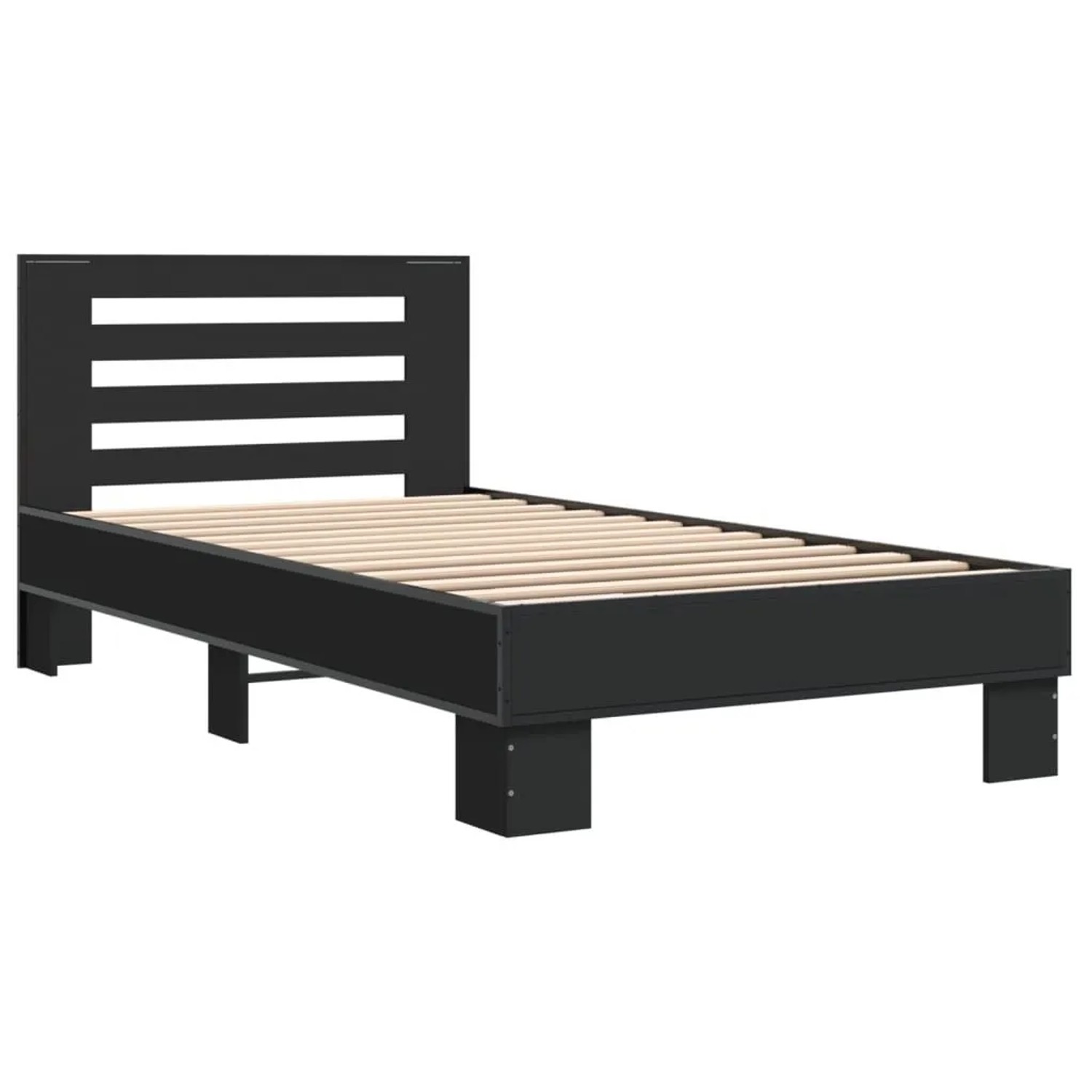vidaXL Bettgestell Schwarz 90x200 cm Holzwerkstoff und Metall 845652 günstig online kaufen