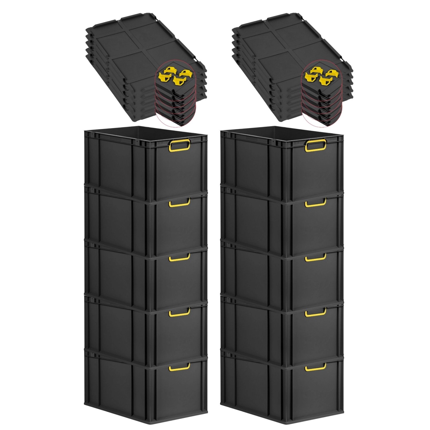 PROREGAL SparSet 10x Eurobox Nextgen Color Mit Auflagedeckel HxBxT 32x40x60 günstig online kaufen