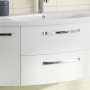 Pelipal Waschbeckenunterschrank, 116,3 cm, Weiß Glanz, mit 2 Auszügen und 2 Drehtüren.