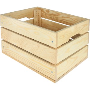 Holz-Allzweckkiste XL (46,6 l) aus Kiefernholz mit Tragegriffen. Ideal zur Aufbewahrung.