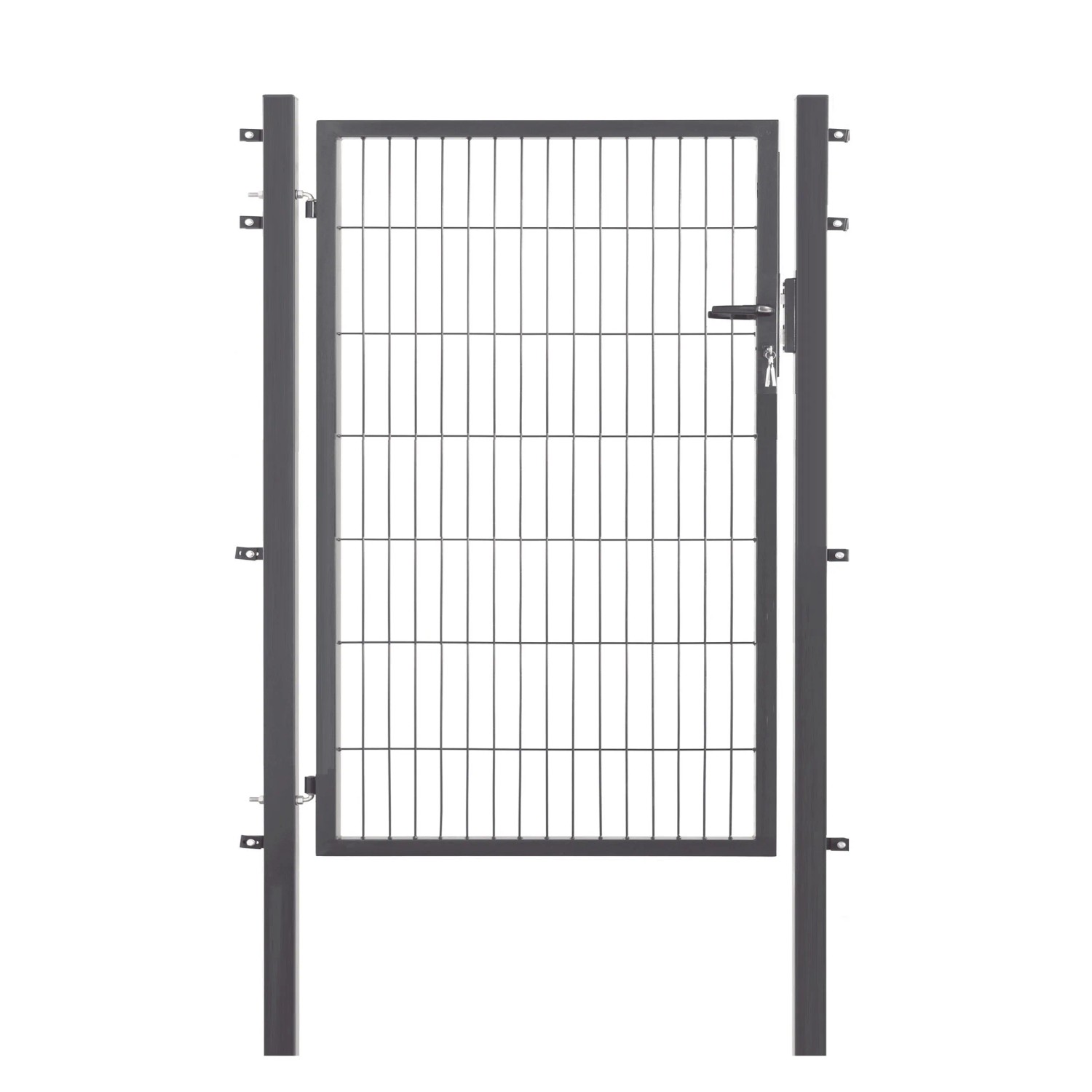 Metallzaun Einzeltor für Doppelstabmatten Anthrazit Rahmen 140 cm x 100 cm günstig online kaufen