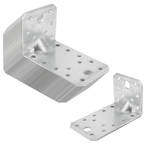 20er Set SOTECH Winkelverbinder 50x90x55 mm, 90 Grad mit Sicke, Stahl verzinkt