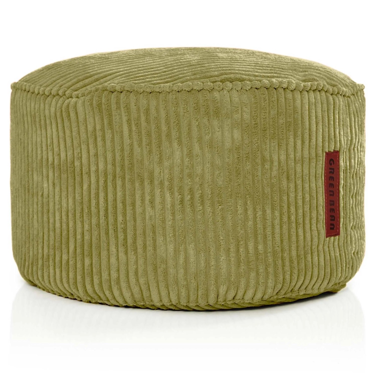 Green Bean Sitzpouf Pouf 45 x 25 cm Cord Waschbarer Bezug mit EPS-Perlen-Füllung Grün