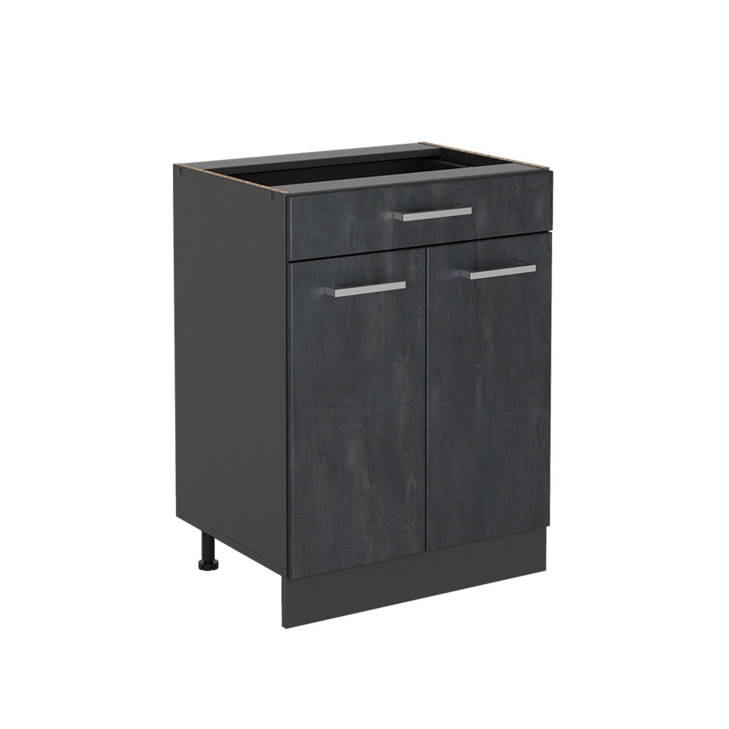 Vicco Schubladenschrank R-Line Schwarz Beton 60 cm mit Schublade ohne Arbei günstig online kaufen