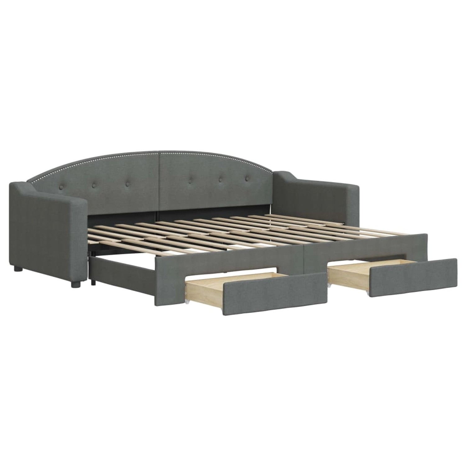 vidaXL Tagesbett Ausziehbar mit Schubladen Dunkelgrau 80x200 cm Stoff190927 günstig online kaufen