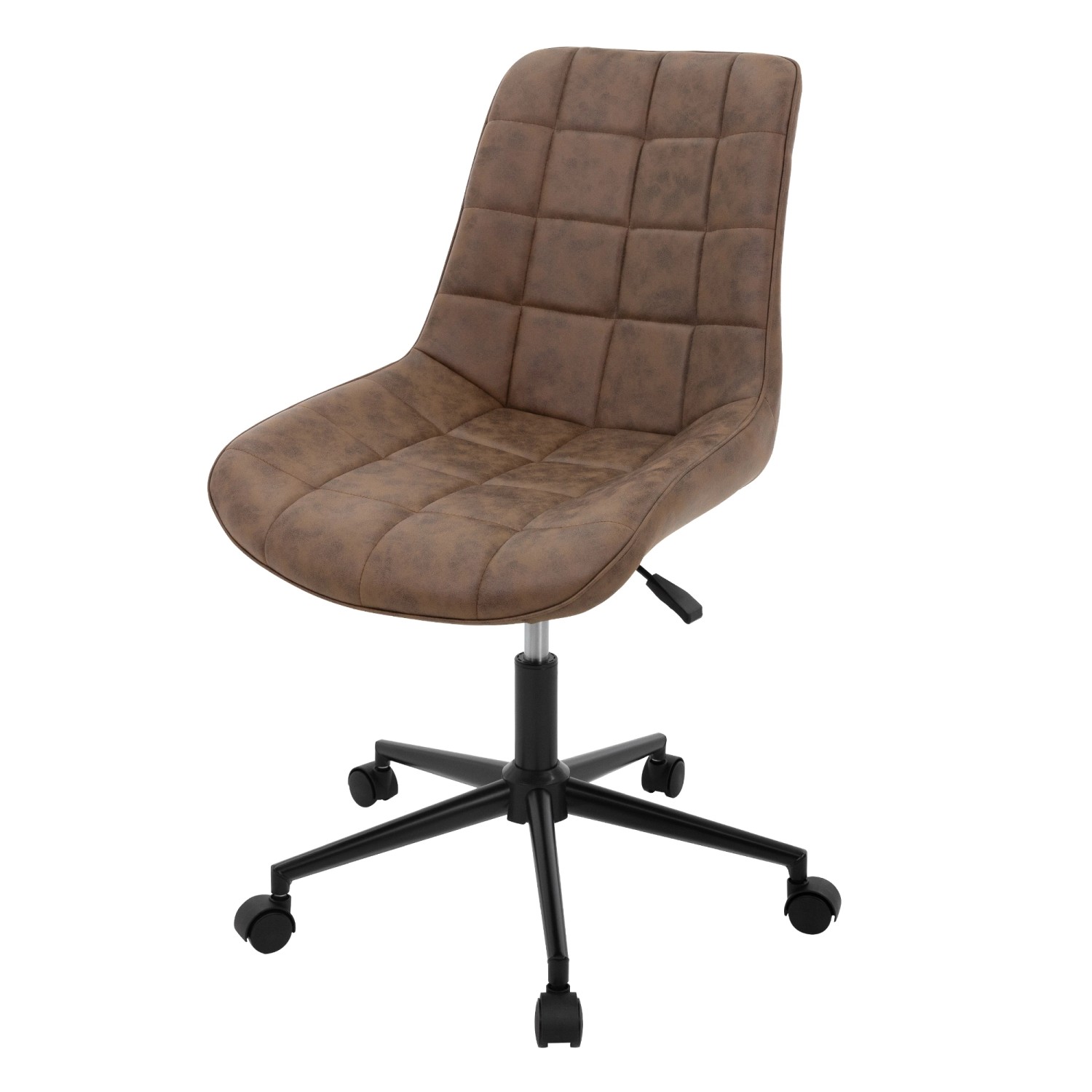 ML-Design Bürostuhl Braun Kunstleder Sitzfläche Höhenverstellbar