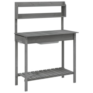 vidaXL Pflanztisch mit Waschbecken 147,5x44x139,5 cm Massivholz Tanne 156348