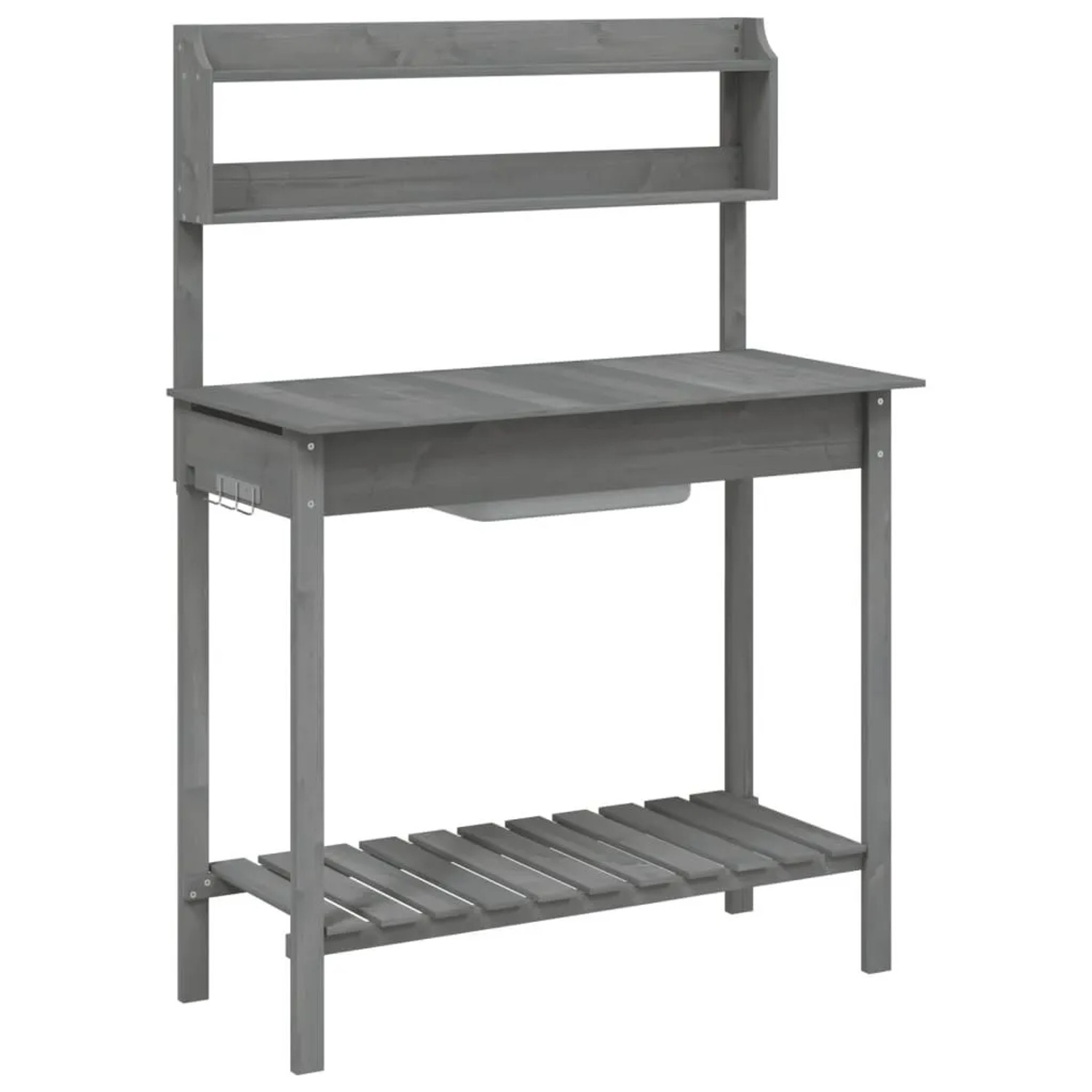 vidaXL Pflanztisch mit Waschbecken 147,5x44x139,5 cm Massivholz Tanne 156348