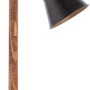 Schwarze Brilliant Tischleuchte Plow aus Stahl und Holz, Design-Tischlampe für den Innenbereich.