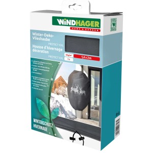 Windhager Winter-Deko-Vlieshaube Protect Hirsch, 1,4x2m, schützt Pflanzen dekorativ vor Frost.