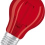 Rotes Osram E27 LED-Leuchtmittel in Glühlampenform, 2,5 W, warmes Licht.