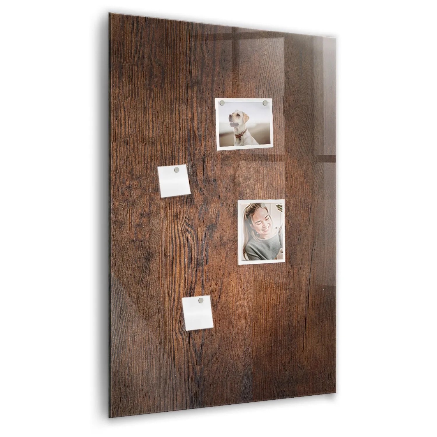 Tulup Schreib Magnettafel Dunkles Holz 60x90 cm Magnettafel Wohnzimmer Glas günstig online kaufen