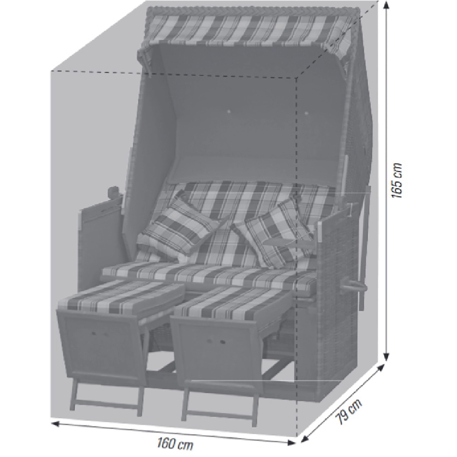 Acamp Schutzhülle für Strandkörbe bis 160 cm x 79 cm günstig online kaufen