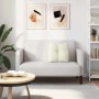 Cremefarbenes vidaXL Rückenkissen aus Samt (45x24x50 cm) auf Sofa.