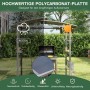 Costway Grillpavillon mit Polycarbonat-Dach und Seitenablagen in Schwarz.