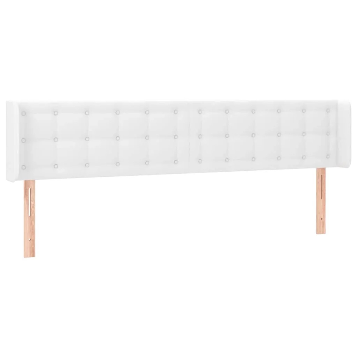 vidaXL LED Kopfteil Weiß 203x16x78/88 cm Kunstleder 3123345