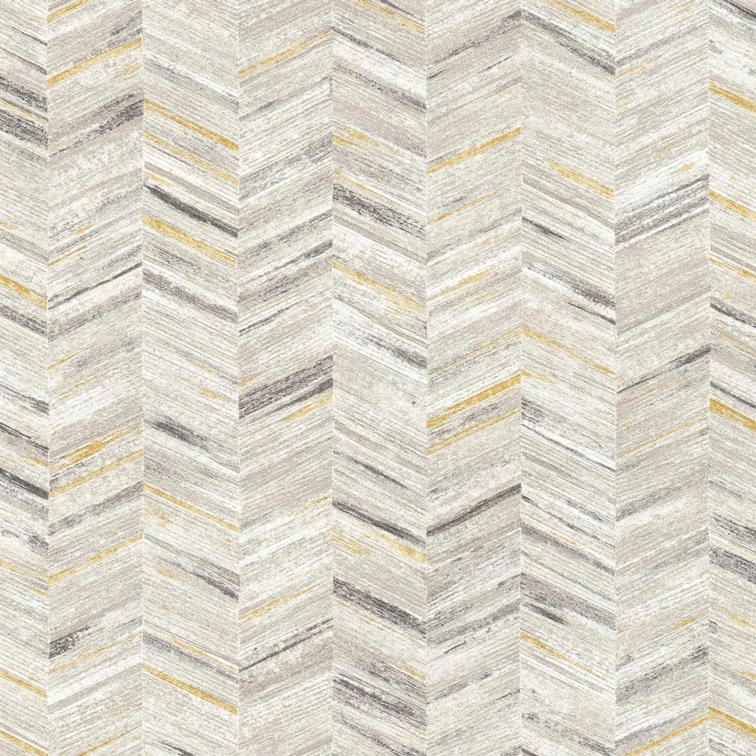 Bricoflor Tapete Fischgrätmuster Weiß Grau Gelb Vliestapete mit Fischgrät Design Ideal für Schlafzimmer und Flur Vlies Mustertapete im Ethno Chic