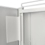 Detailaufnahme: DSK Spiegelschrank Aluminio Vegas, Alufarben, Scharnier.