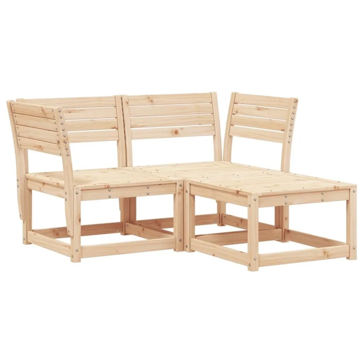 vidaXL 3 Tlg Garten-Sofagarnitur Massivholz Kiefer 3216985