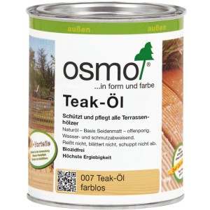 Dose Osmo Holzöl Spezial Teak 750ml für Holzdecks und Gartenmöbel.