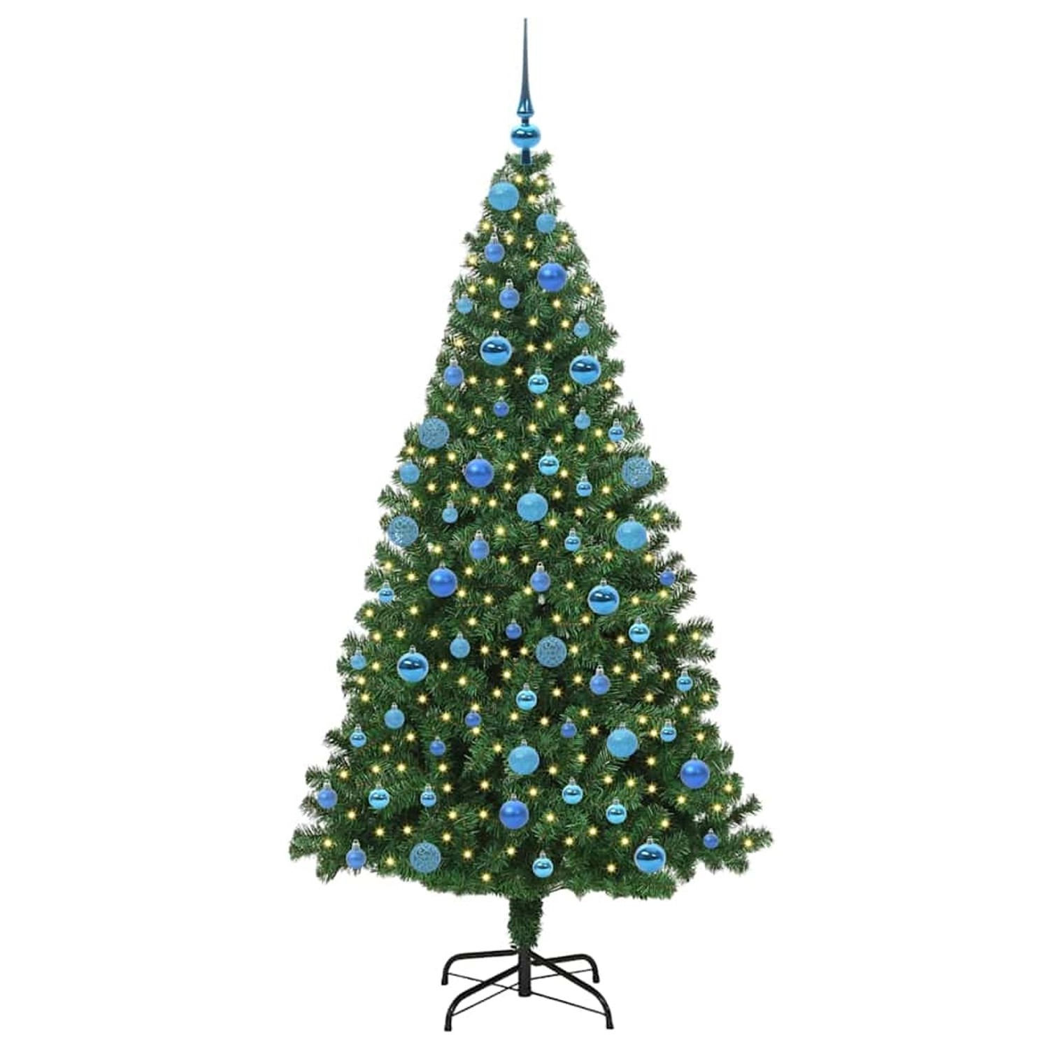 vidaXL Umgedrehter Kunst Weihnachtsbaum mit Kugelset Grün 180 cm PVC 3396871